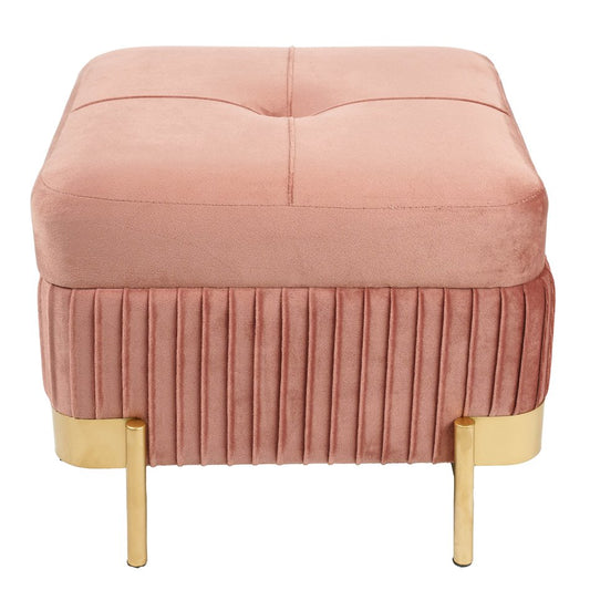Calanna S Storage Pouf Mauve Velvet – H32 × W40 × L40 cm