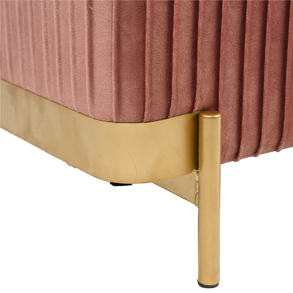 Calanna S Storage Pouf Mauve Velvet – H32 × W40 × L40 cm