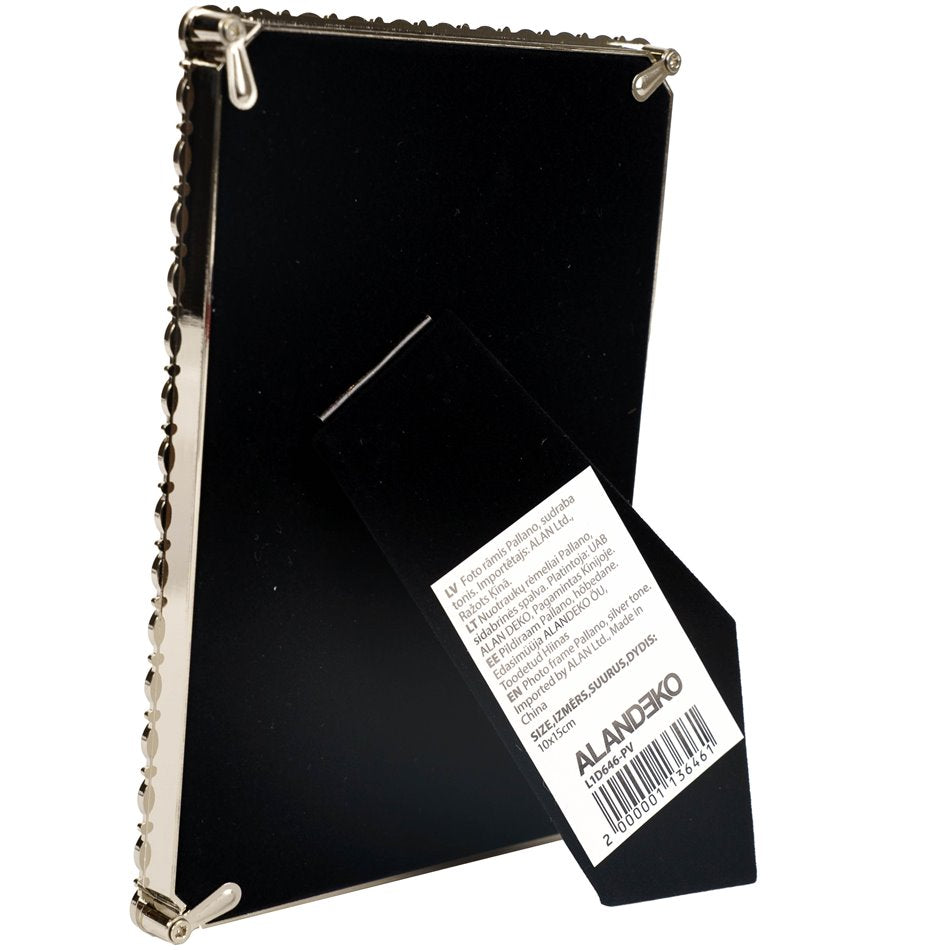 Photo frame Pallano, silver/white colors, 10x15cm