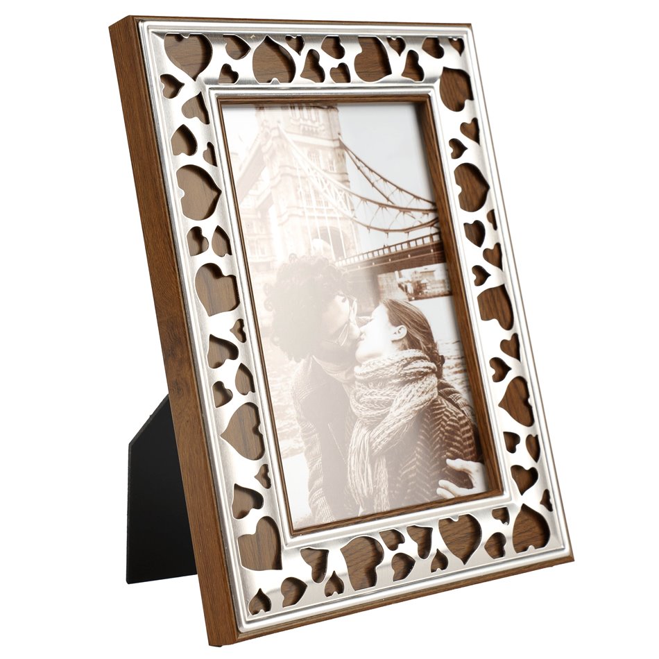 Photo frame Palazzo, silver/brown colors, 10x15cm