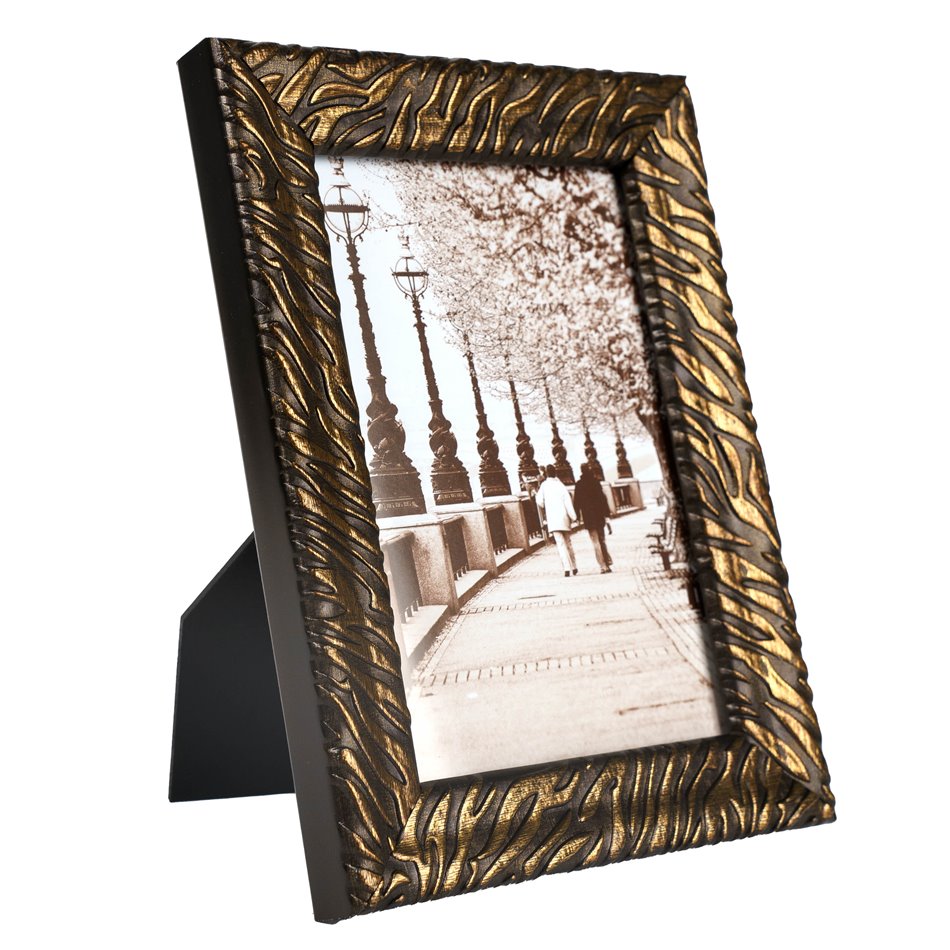Photo frame Partinello, brown/gold color, 10x15cm