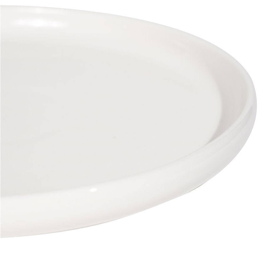 Dessert plate Nora, white, porcelain, D21cm H2.5cm