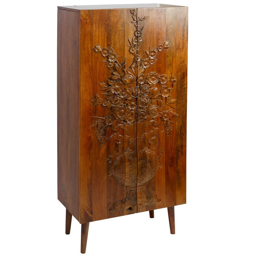 Cabinet Wakefield Tall, mango wood/MDF, brown, H140x70x38cm