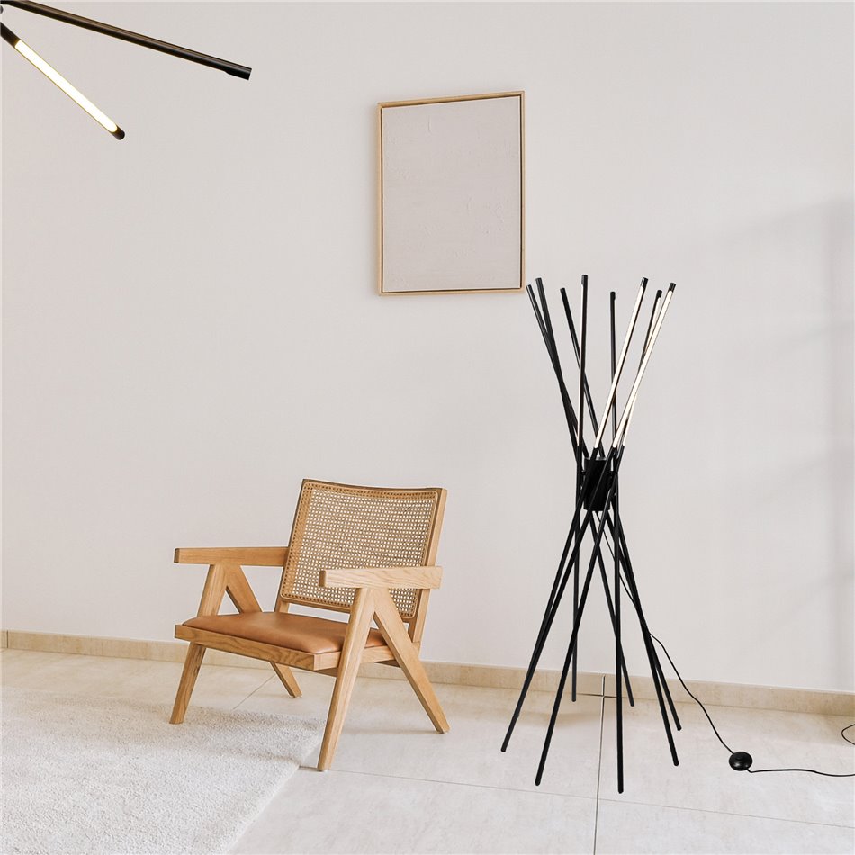 Floor lamp Modling 1A, black, H140xD45cm, LED 48W, 3000K, 2640lm