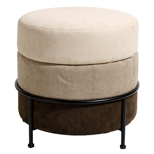 Mariola B MD Pouf Brown-Beige – H45 × Ø48 cm