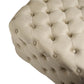 Lacelle Taupe Buttoned Round Stool – Plush Velvet Accent Ottoman (Copy)