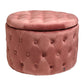 Mauve Velvet Lailly Roundi Storage Ottoman