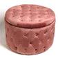 Mauve Velvet Lailly Roundi Storage Ottoman