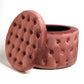 Mauve Velvet Lailly Roundi Storage Ottoman