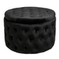 Black Velvet Lailly Round Storage Ottoman