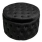 Black Velvet Lailly Round Storage Ottoman