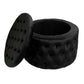 Black Velvet Lailly Round Storage Ottoman