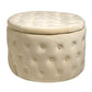 Perl Velvet Lailly Round Storage Ottoman