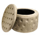 Taupe Velvet Lailly Round Storage Ottoman