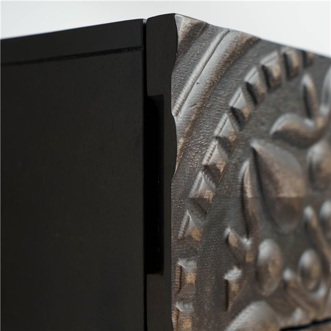 Craft Side Table – Black Mango Wood & Metal Modern Accent Table