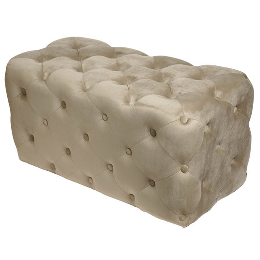 Taupe Velvet Lailly Rectangular Storage Stool – Elegant Accent Ottoman