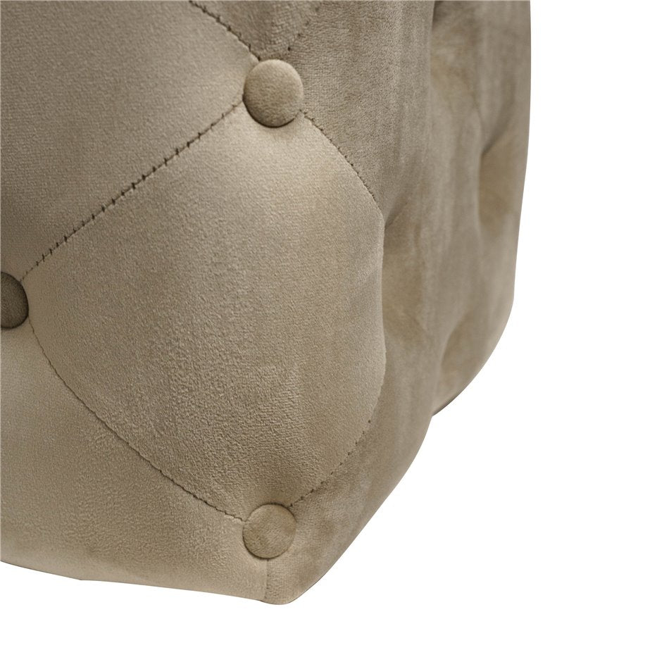 Taupe Velvet Lailly Rectangular Storage Stool – Elegant Accent Ottoman