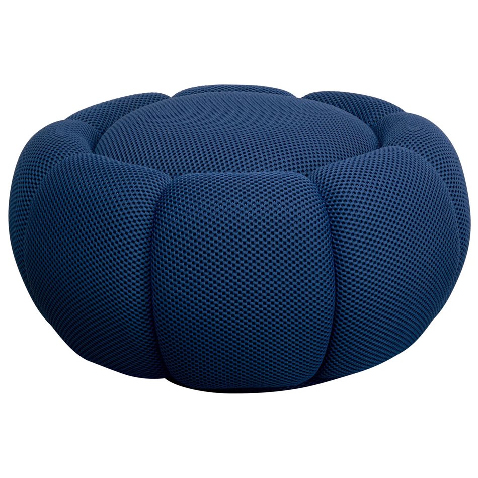 Swivel armchair Peppo Bloom, dark blue, rotatable 360 degrees, H37xD76cm