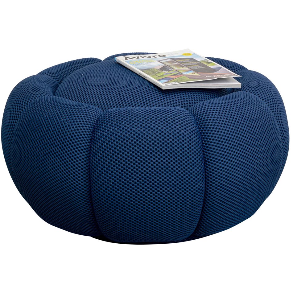 Swivel armchair Peppo Bloom, dark blue, rotatable 360 degrees, H37xD76cm