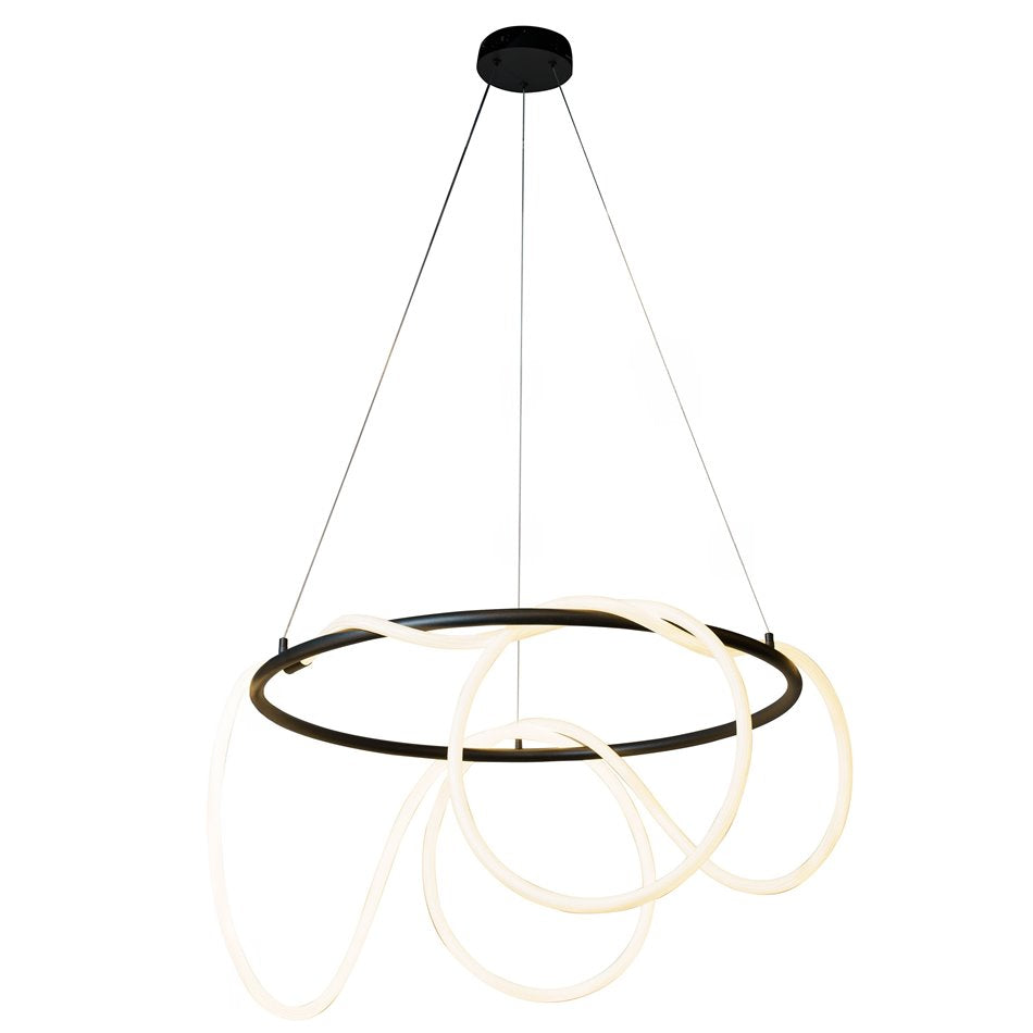 Pendant lamp Modena 26,black, H60-145cm, D80cm, LED 42W, 3000K, 2310lm
