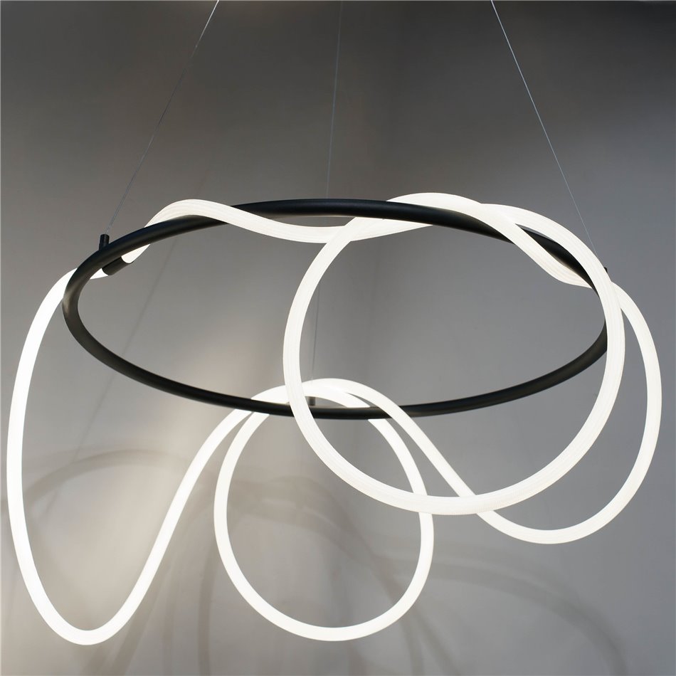 Pendant lamp Modena 26,black, H60-145cm, D80cm, LED 42W, 3000K, 2310lm