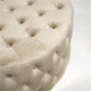 Lacelle Taupe Buttoned Round Stool – Plush Velvet Accent Ottoman