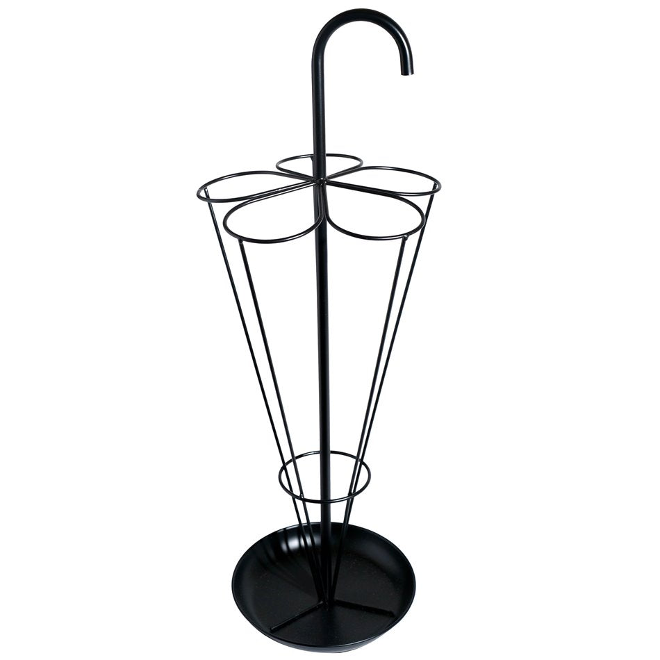 Black Metal Umbrella Stand – Tall Slim Holder