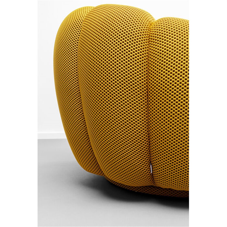 Swivel armchair Peppo Bloom, yellow, rotatable 360 degrees, H66xD94cm, seat height 40cm