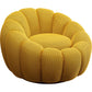 Swivel armchair Peppo Bloom, yellow, rotatable 360 degrees, H66xD94cm, seat height 40cm