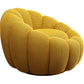 Swivel armchair Peppo Bloom, yellow, rotatable 360 degrees, H66xD94cm, seat height 40cm