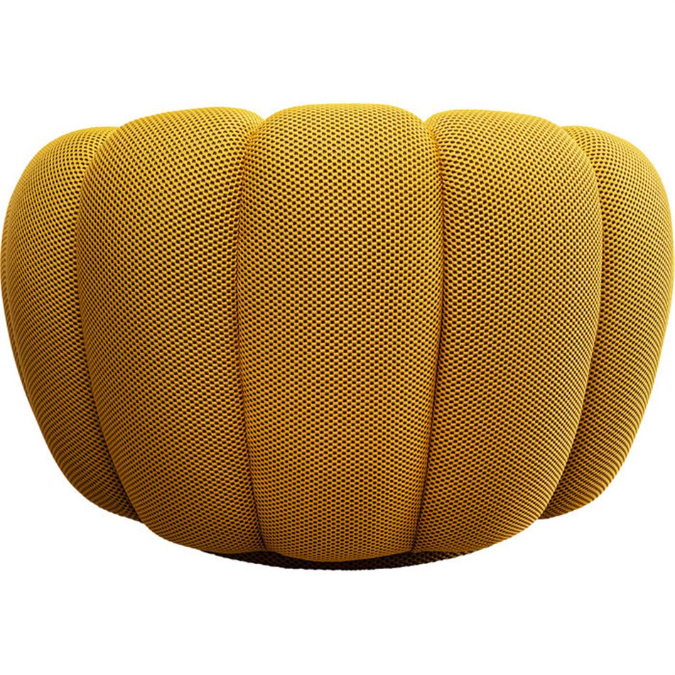 Swivel armchair Peppo Bloom, yellow, rotatable 360 degrees, H66xD94cm, seat height 40cm
