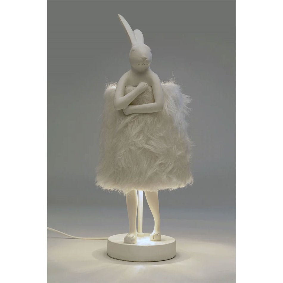 Table lamp Animal Rabbit Fur, white, H50x20x18cm, E14 5W(MAX)