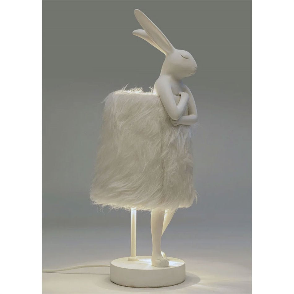 Table lamp Animal Rabbit Fur, white, H50x20x18cm, E14 5W(MAX)