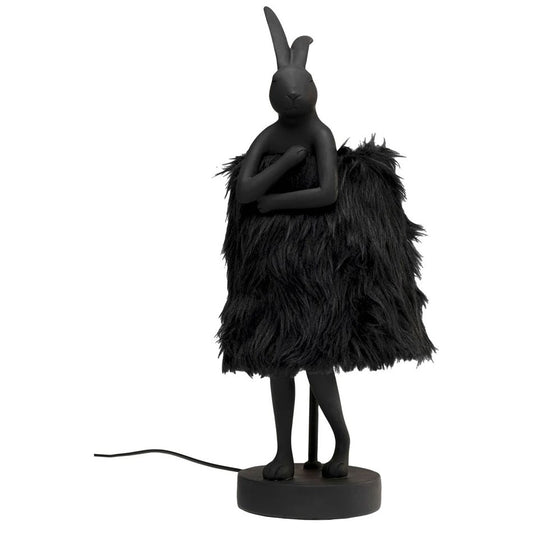 Table lamp Animal Rabbit Fur, black, H50x20x18cm, E14 5W