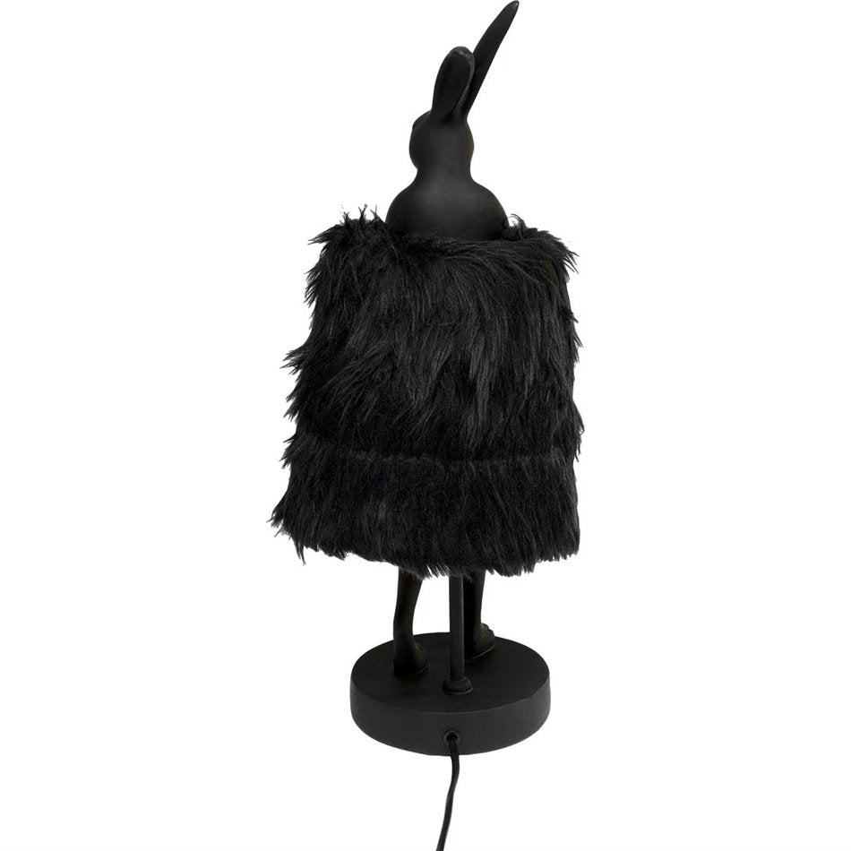 Table lamp Animal Rabbit Fur, black, H50x20x18cm, E14 5W