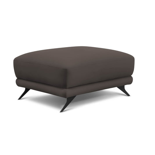Elmego Softis Eco-Leather Pouf Dark Brown – H42 × W68 × L82 cm