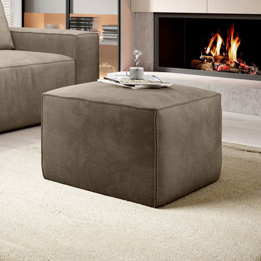 Brown Nube 20 Velvet Pouf – Luxurious Modern Accent Ottoman