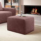Pink Lukso 24 Velvet Pouf – Large Accent Ottoman