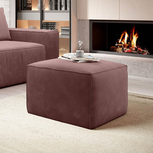 Pink Lukso 24 Velvet Pouf – Large Accent Ottoman
