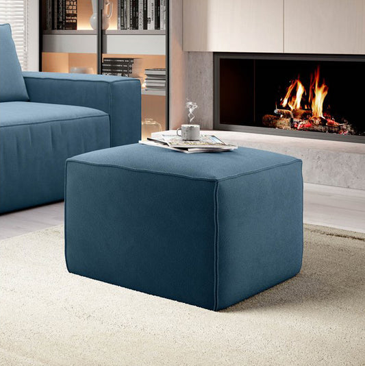 Elsilla Savoi Pouf in Blue – H51 × W68 × L88 cm