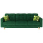 Elsgard Extendable Velvet Sofa Bed – Dark Green Kronos 19 & Jungle 32, Scandinavian 3-Seater with Storage