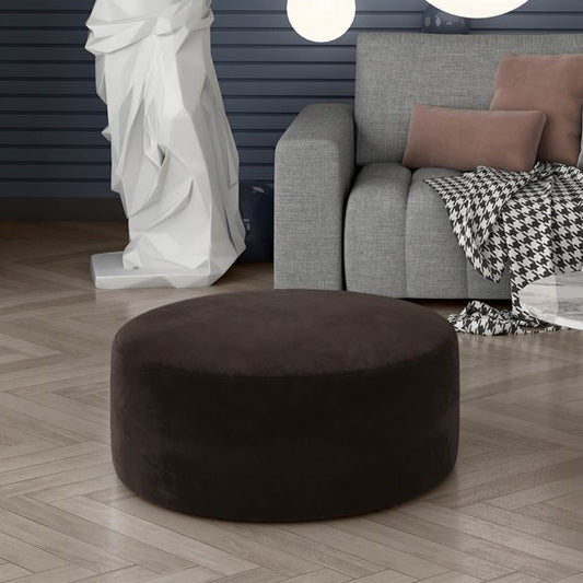 Dark Brown Monolith 29 Velvet Cube Pouf – Accent Ottoman