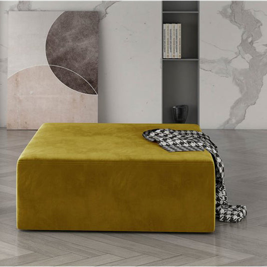 Yellow Monolith 48 Velvet Square Pouf – Large Accent Ottoman