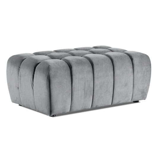 Ottoman Elazaro Grande in Grey – H42 × W62 × L100 cm