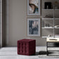 Dark Purple Mat Velvet 68 Mini Pouf – Compact Cube Accent Ottoman