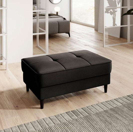 Dark Brown Nube 22 Velvet Storage Pouf – Spacious Accent Ottoman