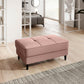 Salmon Velvet Loco 24 Storage Pouf – Spacious Accent Ottoman