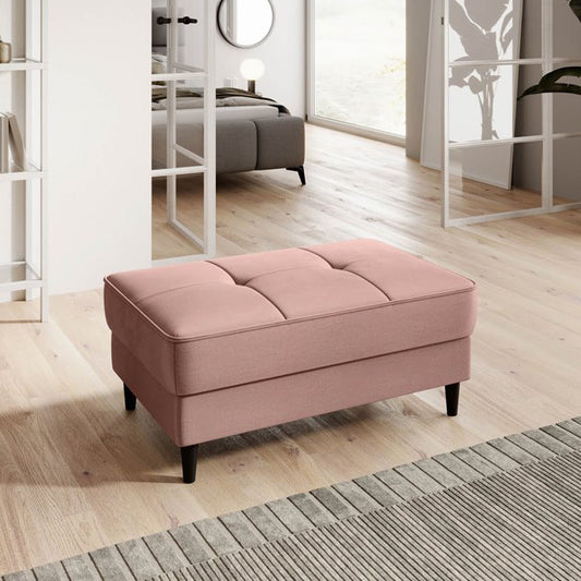 Salmon Velvet Loco 24 Storage Pouf – Spacious Accent Ottoman