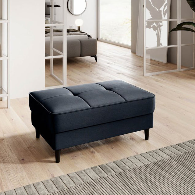 Dark Graphite Monolith 79 Storage Pouf – Functional Accent Ottoman
