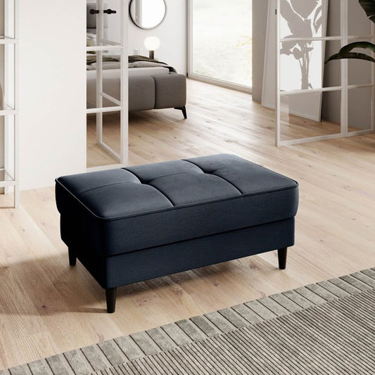 Dark Graphite Monolith 79 Storage Pouf – Functional Accent Ottoman